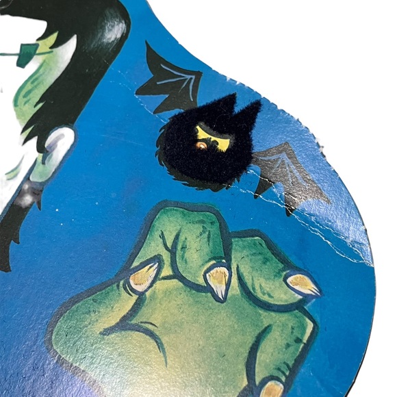 Vintage Eureka Halloween Frankenstein Skeleton Flocked Double Sided Die Cut - Picture 10 of 11